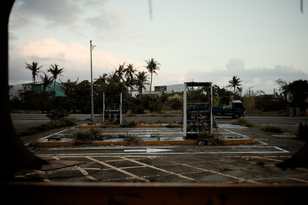 abandoned gas station and car wash in Taiwan