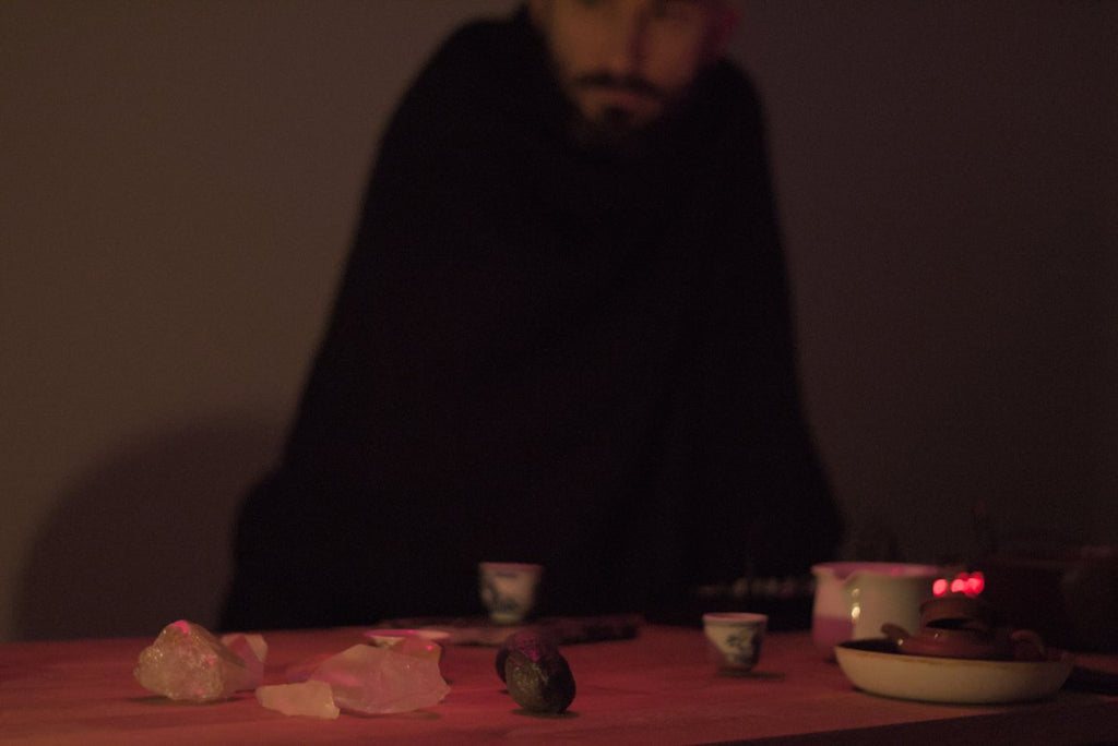 man drinking oolong tea in tea room Berlin