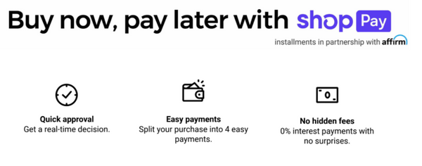 Buy now, pay later with shop pay