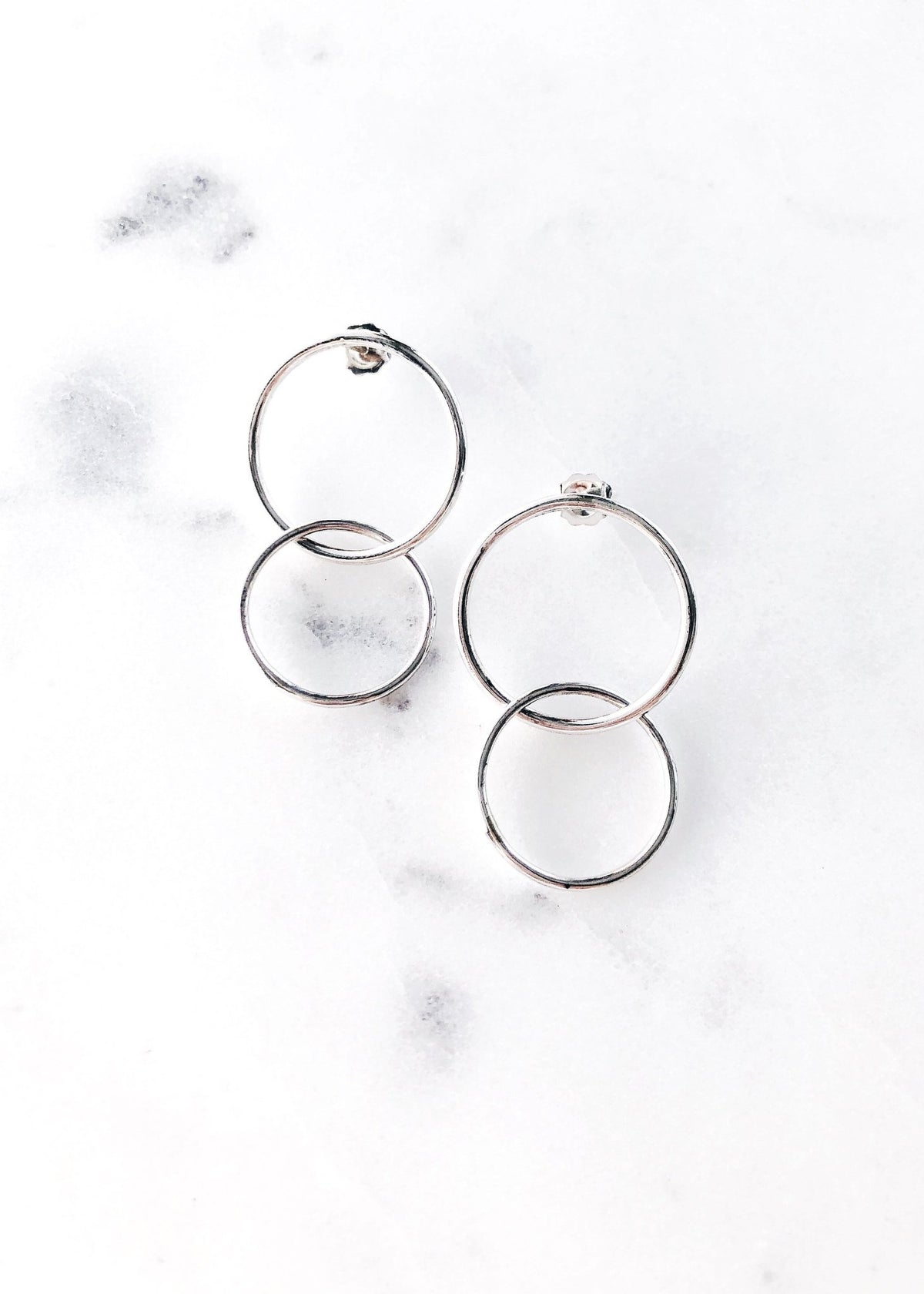 silver hoop stud earrings