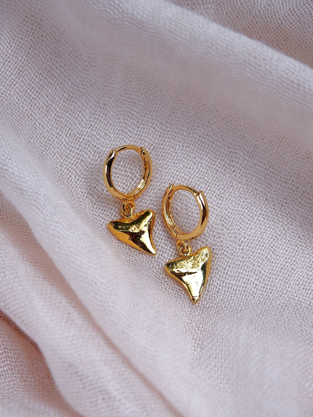 Gold Shark Tooth Hoop Earrings - Nahu– ke aloha jewelry