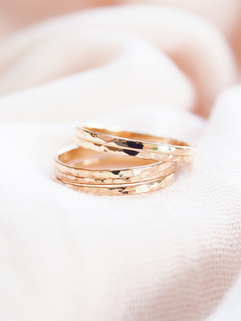 Hammered Gold Filled Stack Ring - Kaiko– ke aloha jewelry