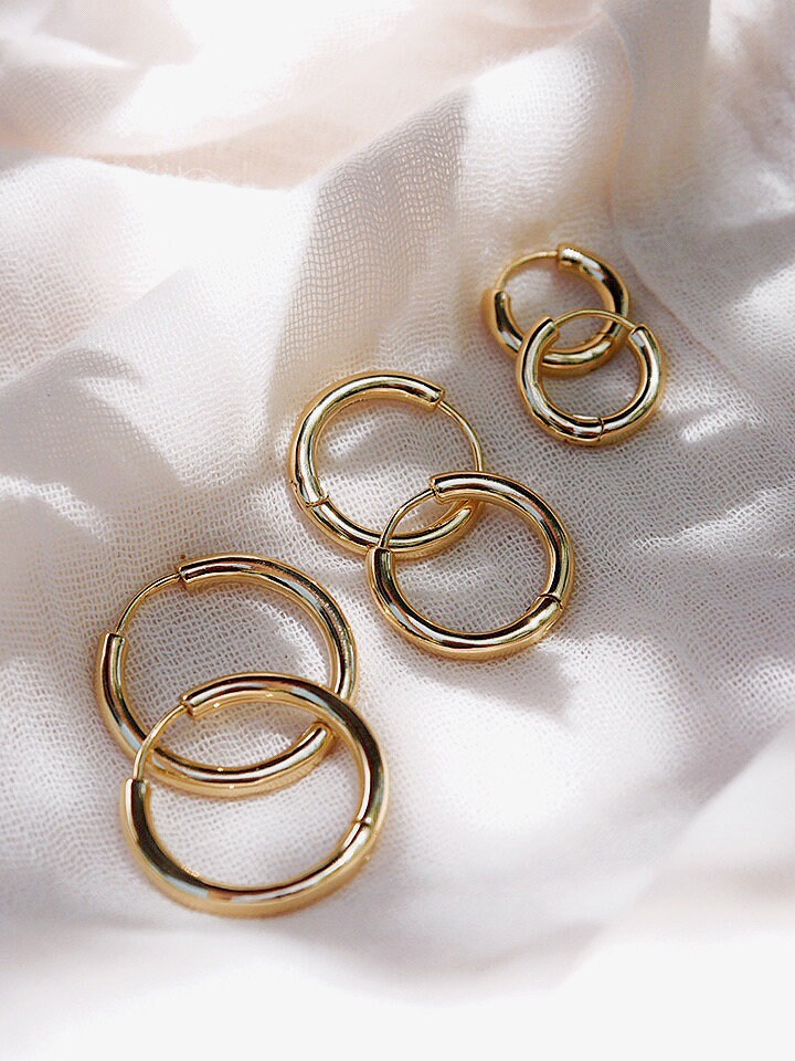 Perfect Larger 18kt Gold Filled Huggie Hoop Earrings