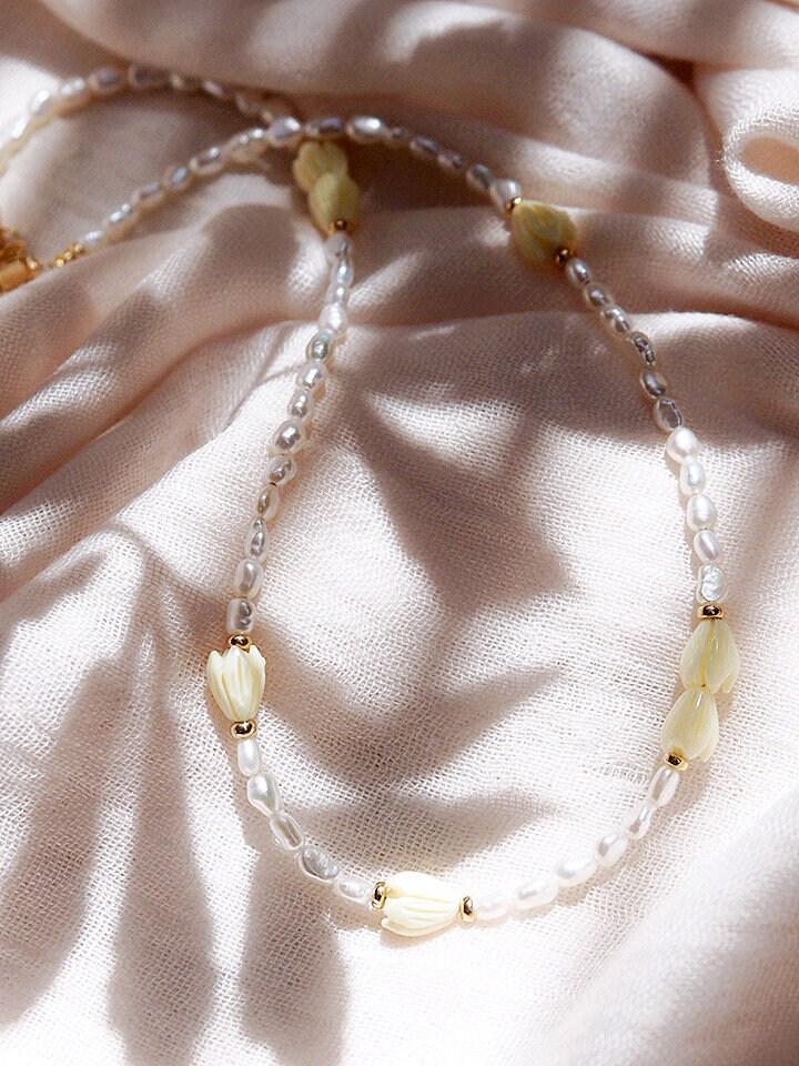 Pikake Gold Pearl Bead Necklace - Mele