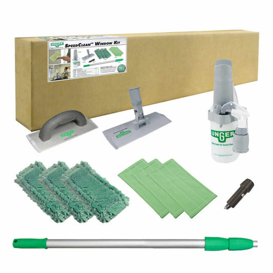 Unger® SpeedClean™ Indoor Microfiber Window Cleaning Kit - 6 Piece —