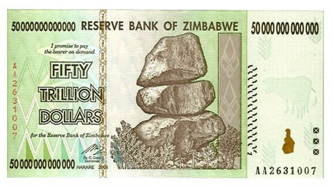 Image result for zimbabwe 50 trillion dollar bill