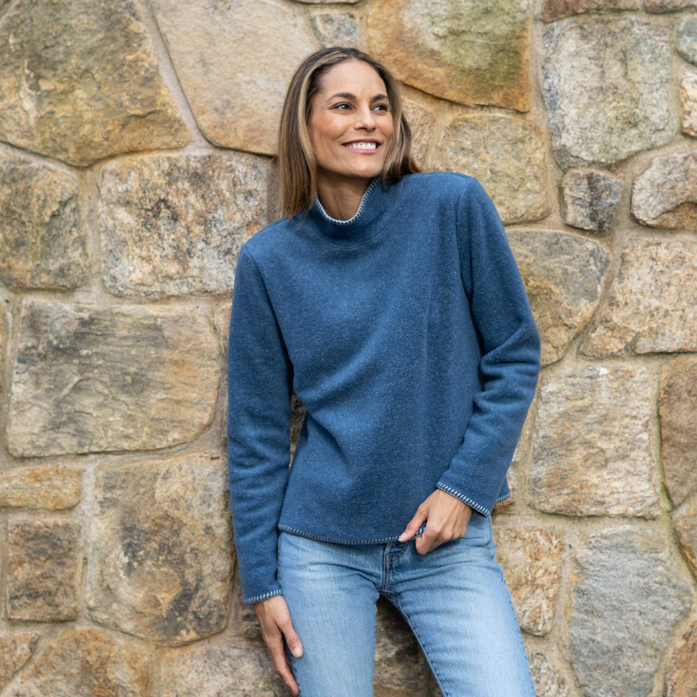 Women's Cowl Neck Fleece Pullover – Dakini