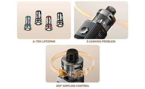 PnP X Coil Platform Zero leaking issues 360° Airflow control Dedicated MTL or DTL choice