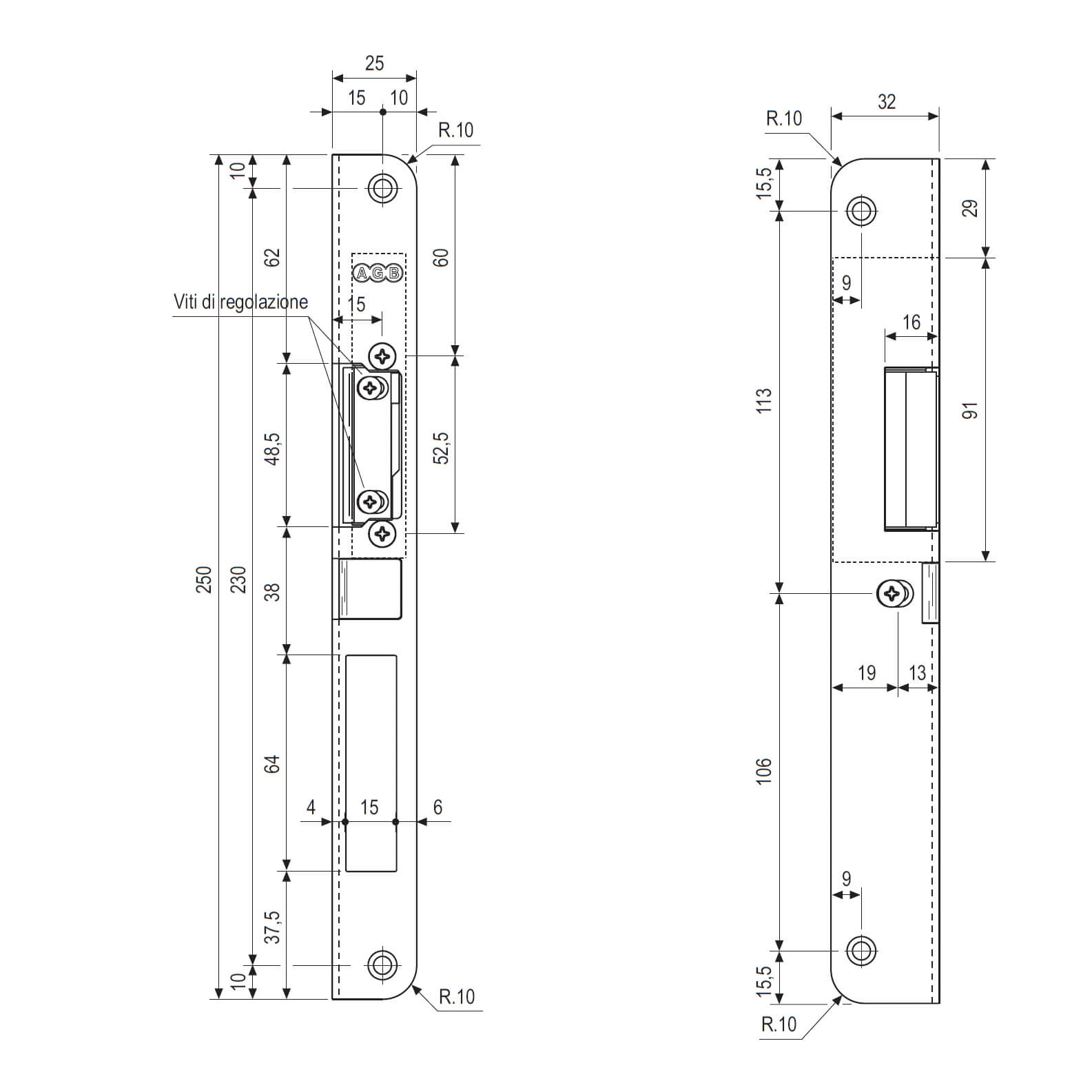 electric strike with measurements