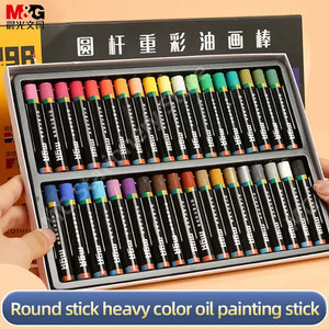 M&G 48Pcs Heavy Color Oil Painting Stick Pastels Crayon Gift Set Student Art Professional Drawing Sketch Pencils - B Artzy