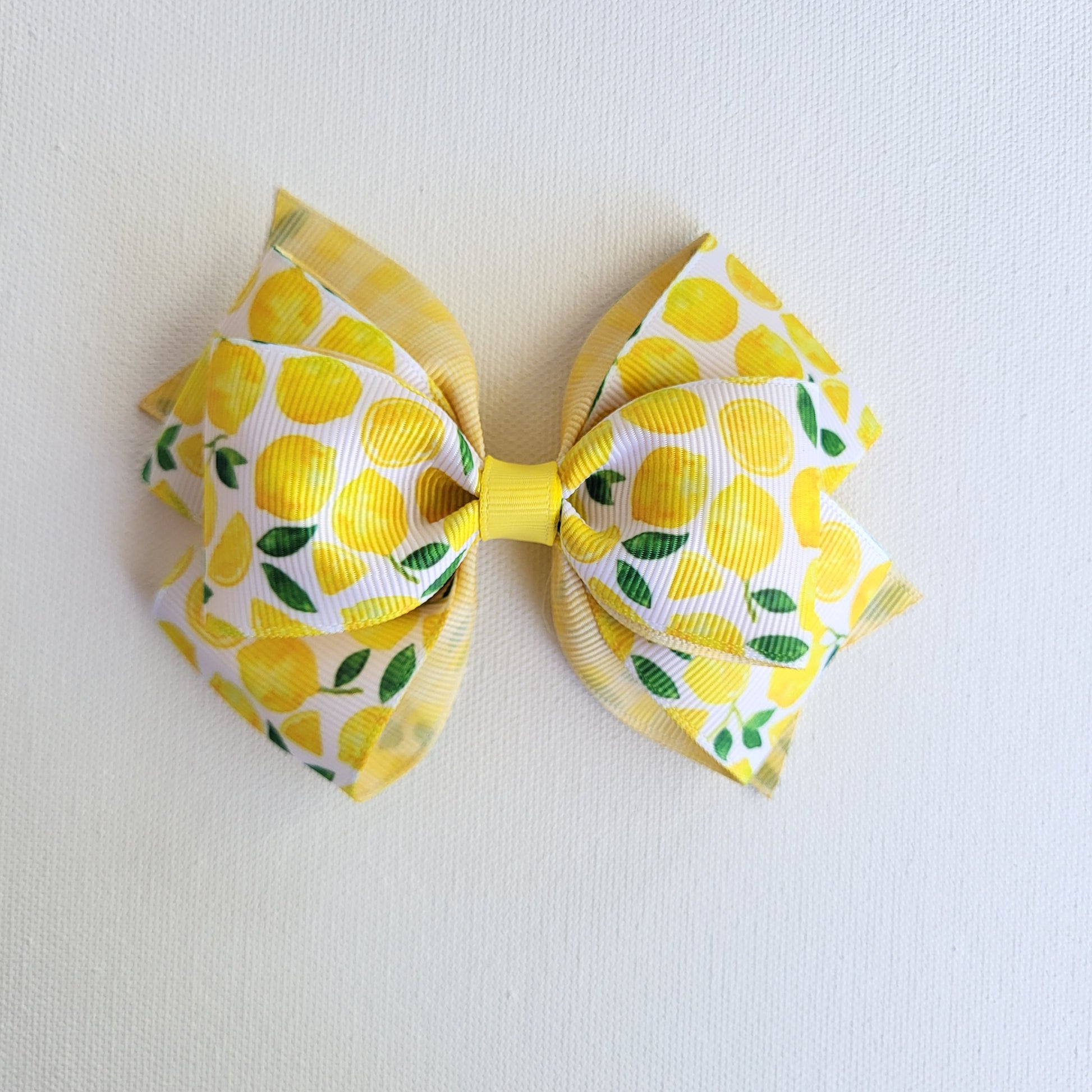 Lemon Print Hair Bow – Cherry Blossom Boutique