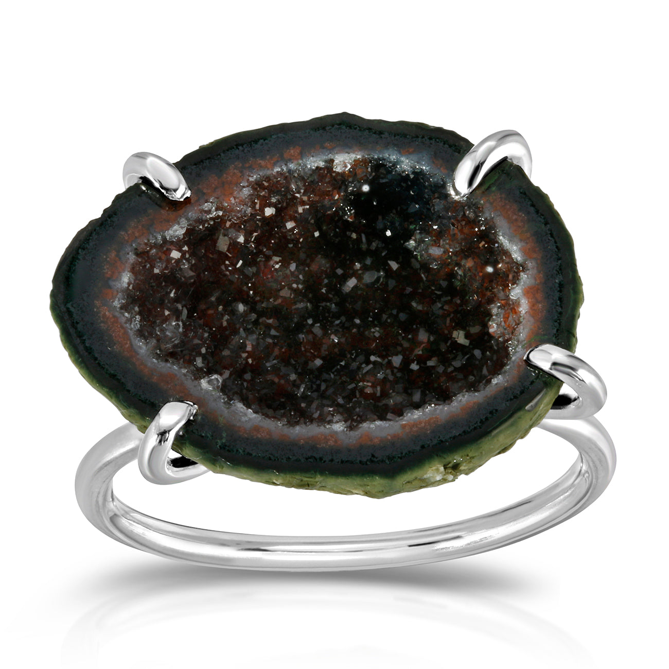 Prong Set Dark Drusy Geode Ring - Heather Hawkins INC