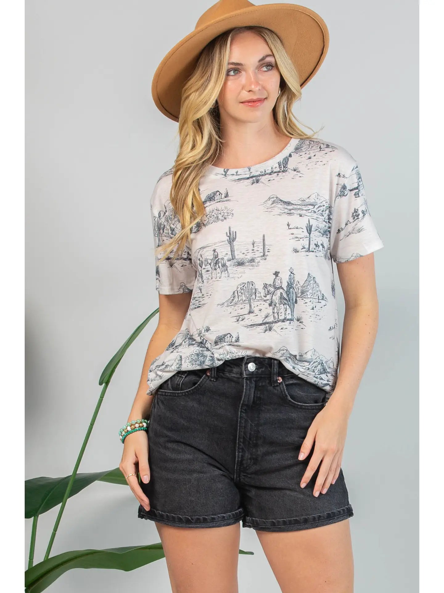 Desert Western Scene Graphic Tee