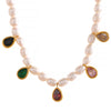 Picture of Natural Freshwater Pearl with Colorful Cubic Zircon Stainless Steel Choker Necklace