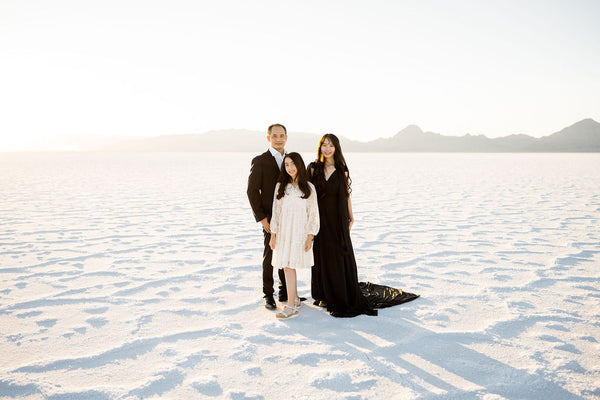 family photos at the salt flats