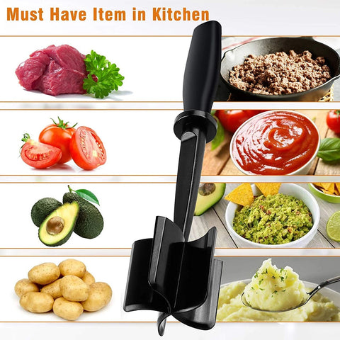 Meat Chopper Hamburger Masher Tool - Heat Resistant Ground Beef & Potato  Smasher, Nylon Mix Food Chopper Kitchen Utensil