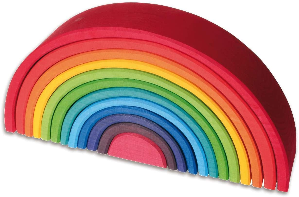 Grimm's - Houten Regenboog Stapelaar Groot (12-delig) 38cm