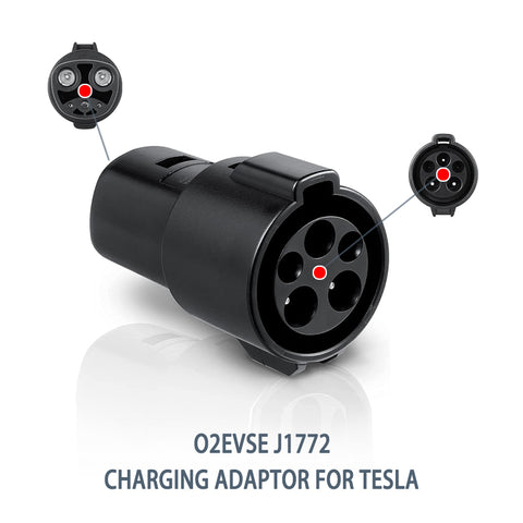 O2EVSE J1772 to Tesla Charging Adapter 60 Amp / 250V AC - Compatible with SAE J1772 Charger