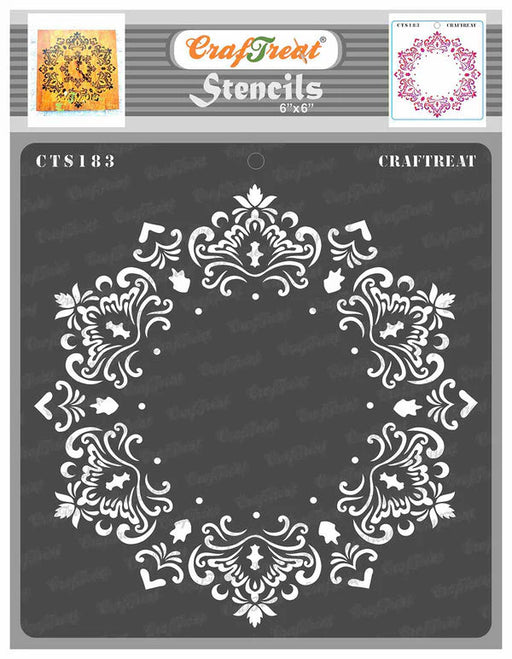  CrafTreat Dot Mandala Stencils for Painting on Wood, Canvas,  Paper, Fabric, Floor, Wall and Tile - Peacock Dot Mandala - 12x12 Inches -  Reusable DIY Art and Craft Stencils Mandala