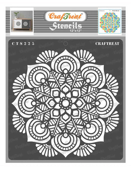 CrafTreat Ornate Corners and Rangoli Stencil for Painting - 2 Pcs - 6 inchx6 inch Each, Size: 2 Pcs - 6x6 Each, Clear