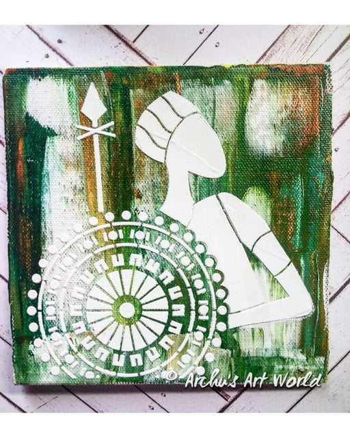 CrafTreat Tribal Stencils for Painting on Wood, Wall, Tile, Canvas, Paper  and Floor - Lonely Woman - 12x12 Inches - Reusable DIY Art and Craft  Stencils - Tribal Stencil Painting for Wall 