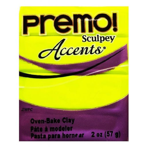 Sculpey Premo Polymer Clay 2Oz-Fluorescent Yellow