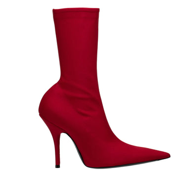 Balenciaga Red Stretch Fabric Knife Pointed Toe Thigh High Boots Size 39  Balenciaga  TLC