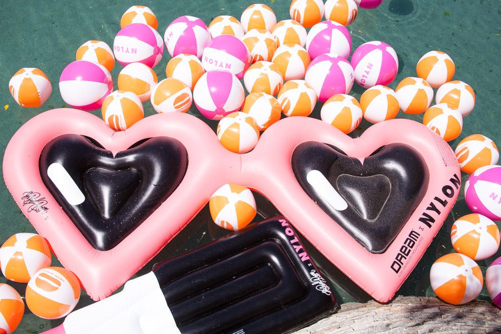 coachella music festival nylon heart inflatables