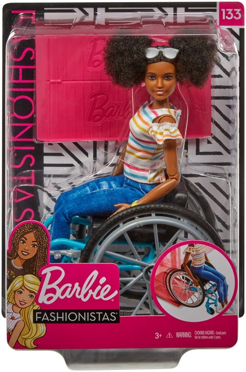 black barbie in a wheelchair