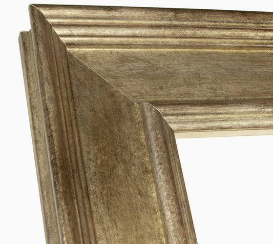 740.011 cornice in legno in foglia argento misure profilo 100x50 mm