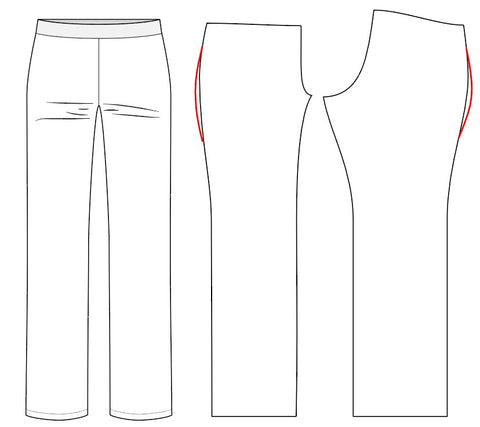 Graphic image illustrating full outer thigh adjustment