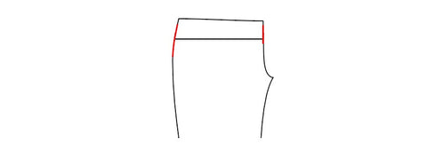 Graphic image illustrating pants shortening