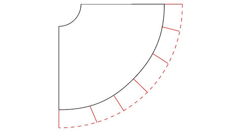Graphic image illustrating full circle skirt lengthening
