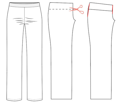 Graphic image illustrating flat belly adjustment