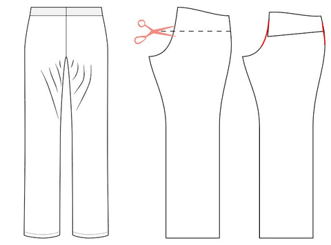 Graphic image illustrating flat butt adjustment