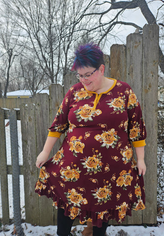 image of a person wearing a floral dress