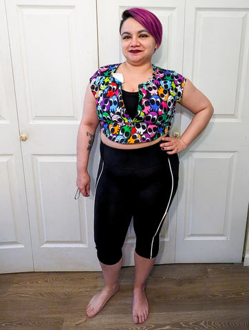 image of person wearing a printed crop top