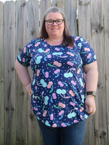 image of a person wearing a floral top