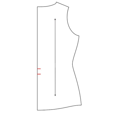 graphic of sway back markings on center back