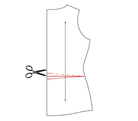 graphic of cutting pattern piece to create a hinge