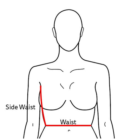graphic of side waist measurement