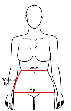 graphic of waist to hip measurement