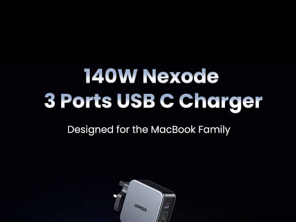Ugreen Nexode - Triple USB Chargeur USB-C Power Delivery 140 W 5A - Argent  1-3895496 
