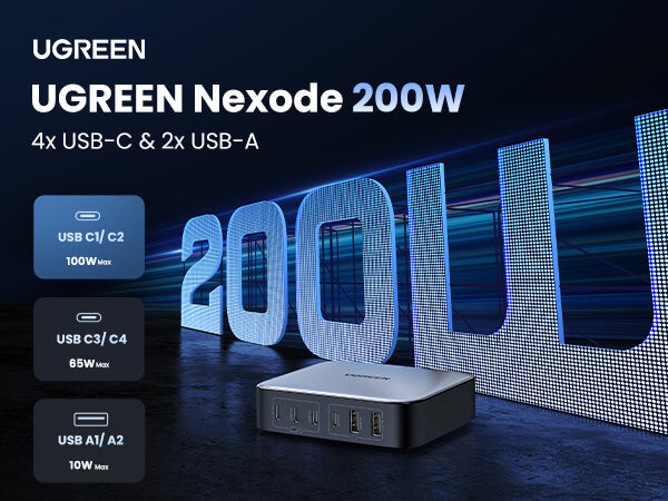 Ugreen Nexode 200W GaN Desktop Charger 6-Ports
