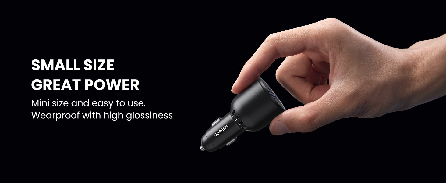 Ugreen 130W PD Car Charger 3 Ports with 100W USB-C Cable