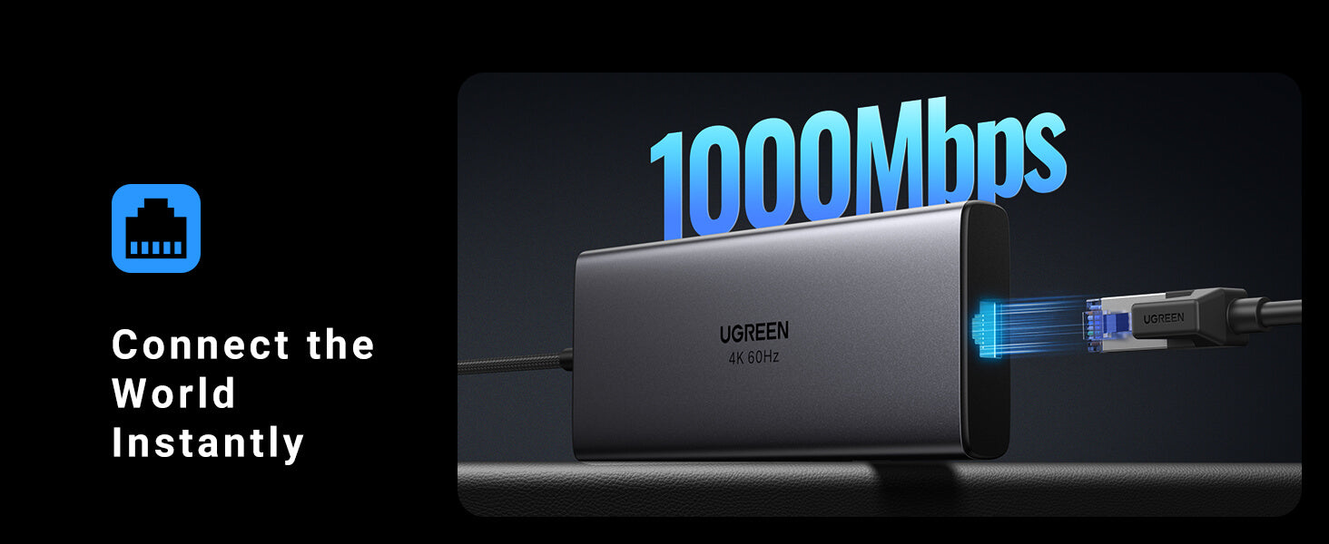 Hub USB-C 9-en-1 Ugreen (USB 3.2 10 Gbit/s, HDMI 4K à 60 Hz)