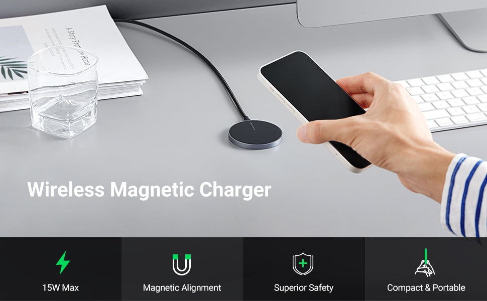 Ugreen MagSafe Magnetic Wireless Charger with 1.5M USB C Cable