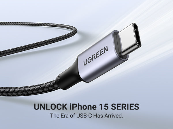 Câble de chargeur Ugreen USB-C vers USB-C 100W 5A (Nylon tressé)