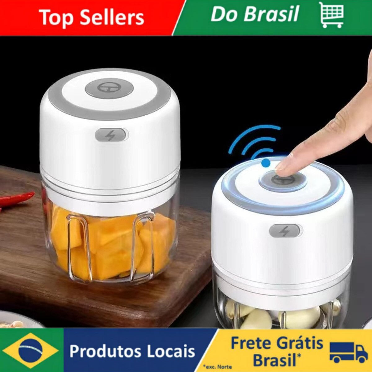 Mini Processador Elétrico de Alimentos Portátil com  lâminas de aço inox USB 250 ml Bivolt Enviar cor aleatória