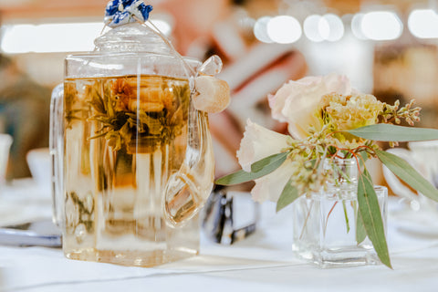 tea and flowers to set the tables